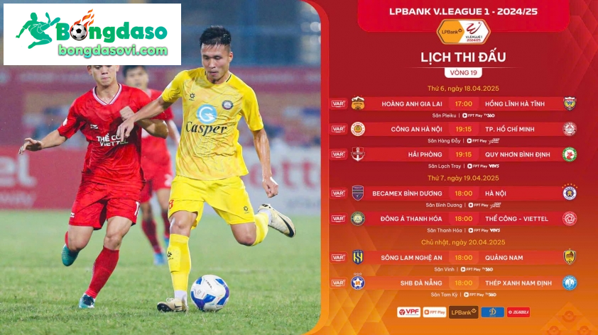 Lịch thi đấu vòng 19 V-League 2024/25 (Ảnh: VPF)